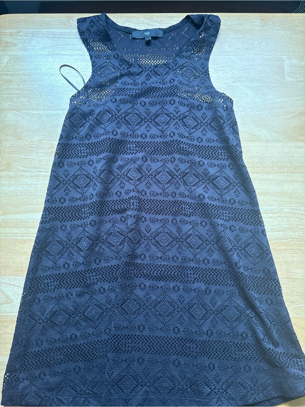 Tag Navy Crochet Knit Tank Dress